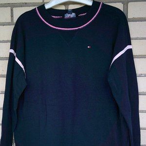 Over-Sized Black Pink Striped Sleeve Sweatshirt